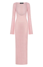 Malta Mermaids Long Sleeve Maxi Dress Blush Pink