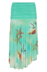 Mediterranean Mirage Midi Skirt Seaside Treasure
