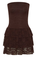 New Idea Strapless Mini Dress Chocolate