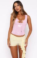 Nostalgic Nights Sequin Top Bubblegum