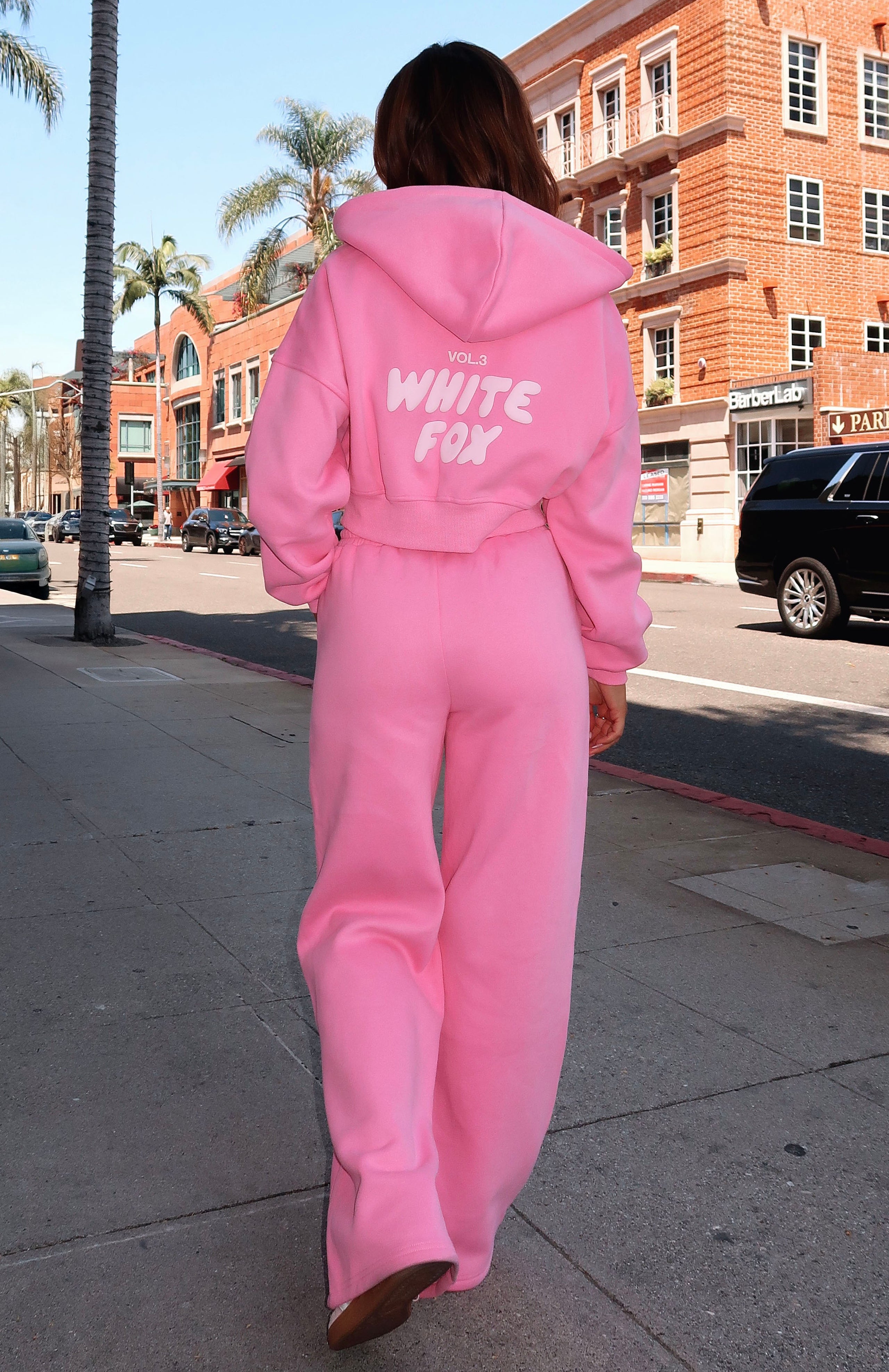 Offstage Cropped Zip Hoodie Bubblegum | White Fox Boutique