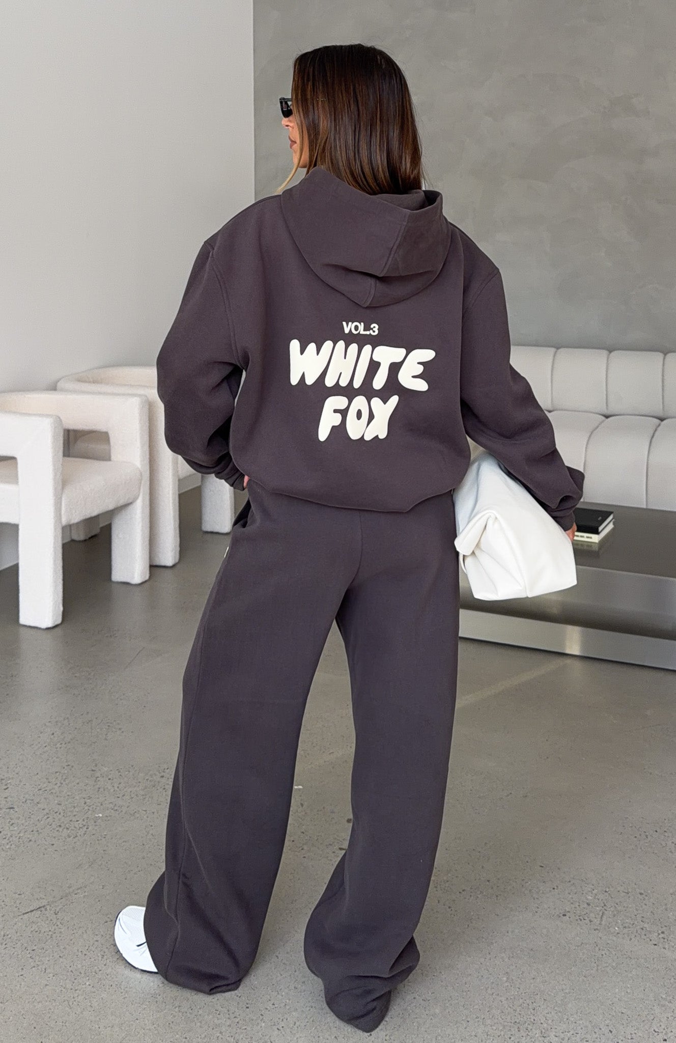 Offstage Wide Leg Sweatpants Shadow | White Fox Boutique