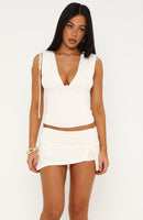 Only You Know Mini Skort White