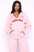 Ready To Go Zip Front Hoodie Pink