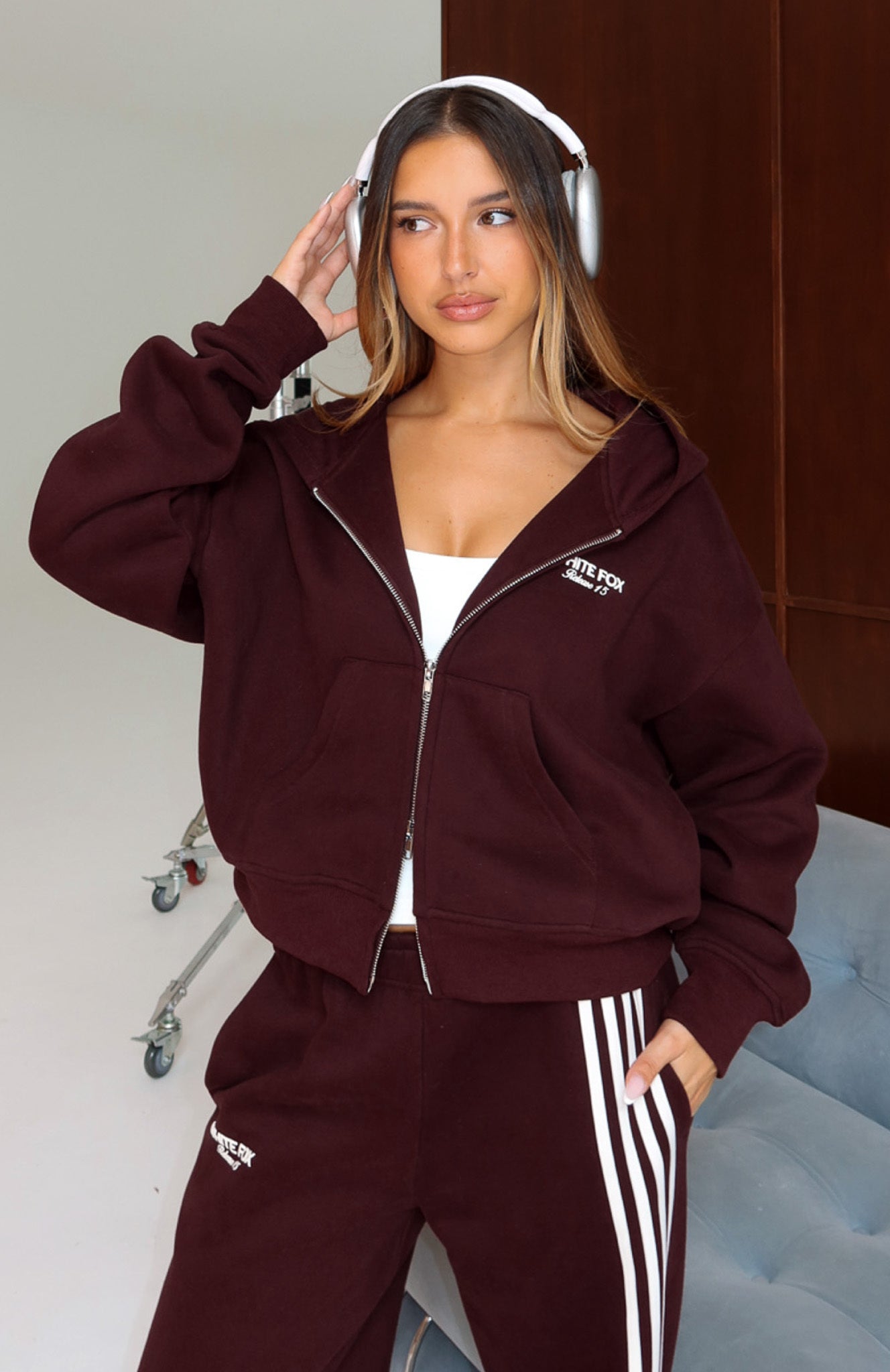 Release 15 Asalia Boxy Zip Front Hoodie Plum | White Fox Boutique