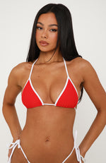 Marissa Bikini Top Poppy Red/White | White Fox Boutique