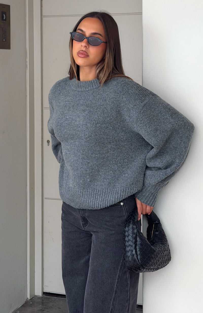 Sashi Knit Sweater Charcoal