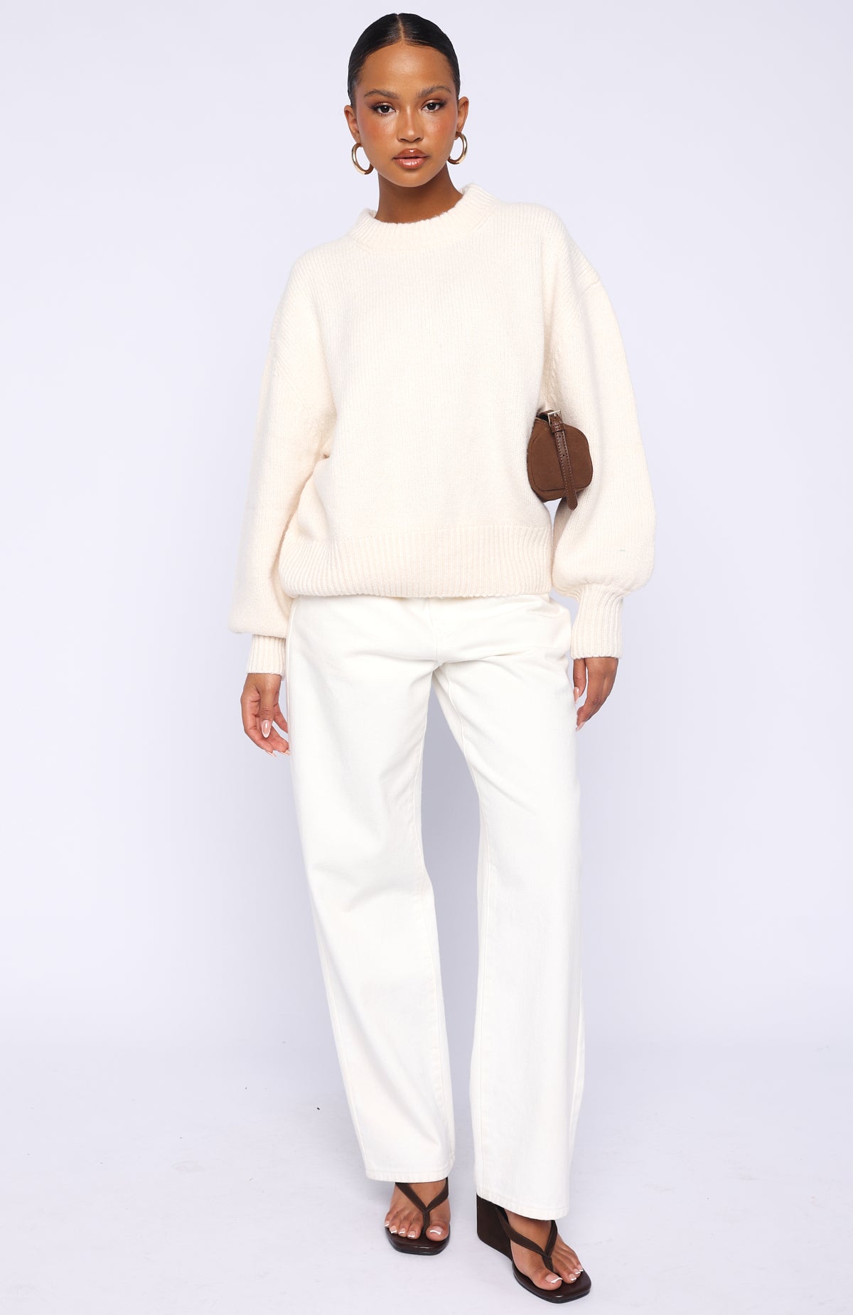 Sashi Knit Sweater Winter White | White Fox Boutique