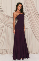 Sending My Best Strapless Maxi Dress Burgundy