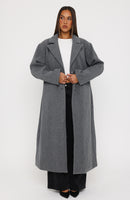 Side Eye Oversized Coat Charcoal