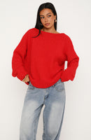 Softer Love Knit Sweater Red