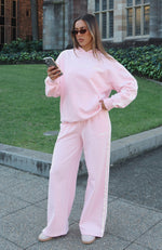 Star Student Wide Leg Sweatpants Pink