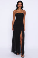 Stop The Show Strapless Maxi Dress Black