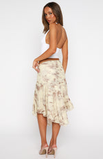 Summer In Bali Midi Skirt Golden Dusk