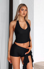 Sunset Soiree Halter Top Black