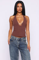 Sweet All Over Halter Top Chocolate