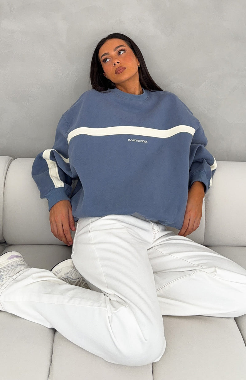 Take Another Chance Oversized Drop Shoulder Sweater Ocean