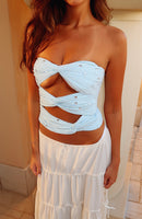 Taking What's Mine Strapless Top Blue