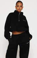 Test Drive Boxy Quarter Zip Sweater Black