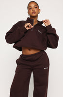 Test Drive Boxy Quarter Zip Sweater Chocolate