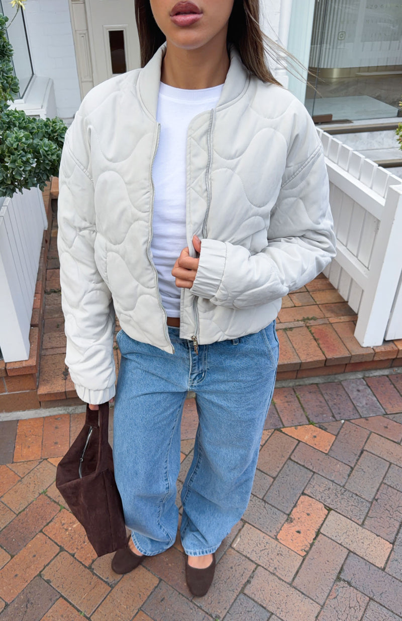 The Hieress Bomber Jacket Beige