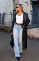 Two Timer PU Coat Black