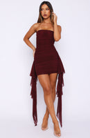 Valentine Muse Strapless Mini Dress Deep Burgundy