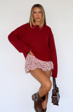 Warm Whispers Knit Sweater Burgundy