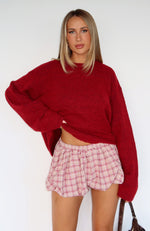 Warm Whispers Knit Sweater Burgundy