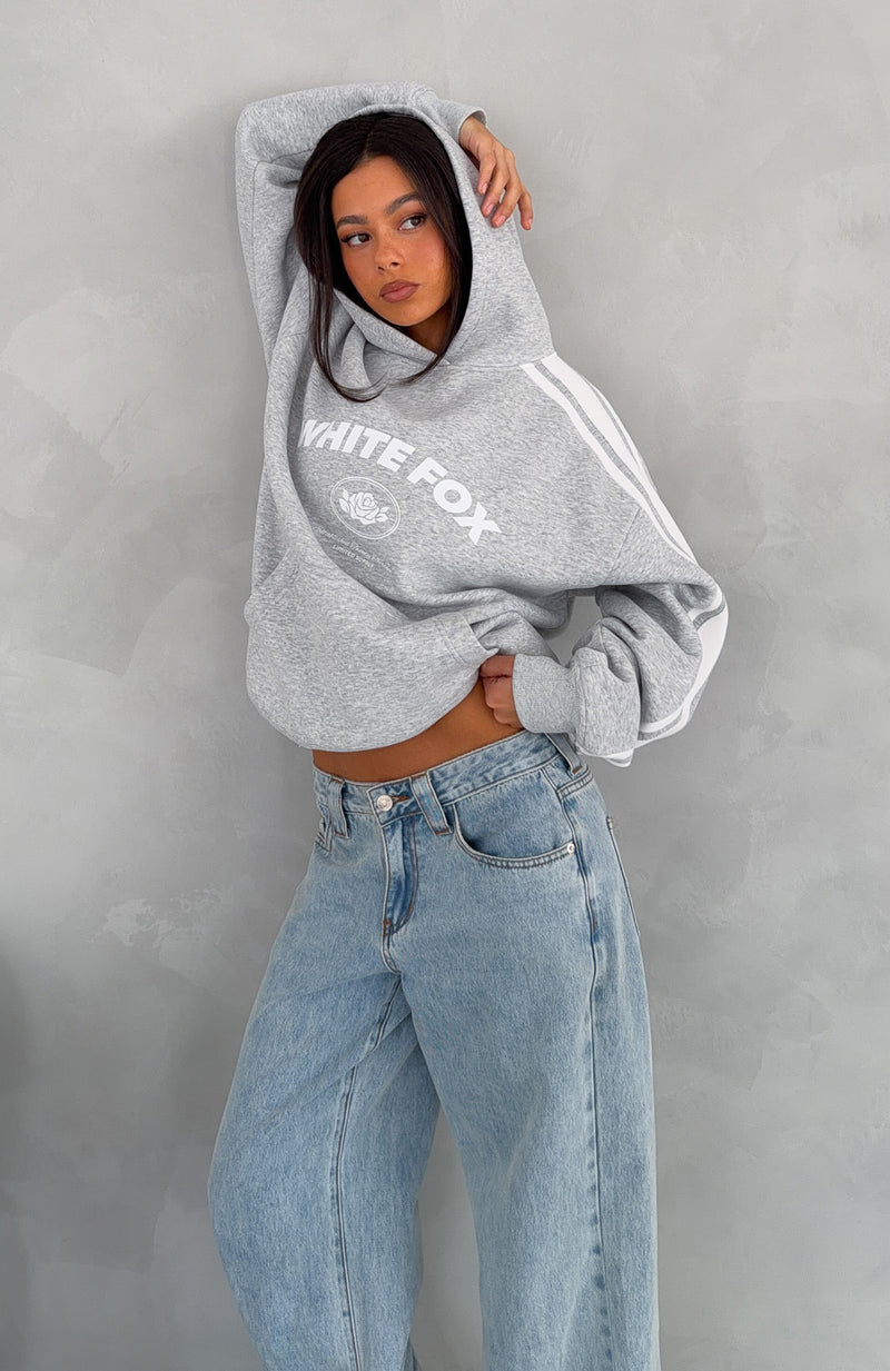 We're On A Roll Oversized Hoodie Dark Grey Marle