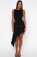 Worth My Time Midi Dress Black