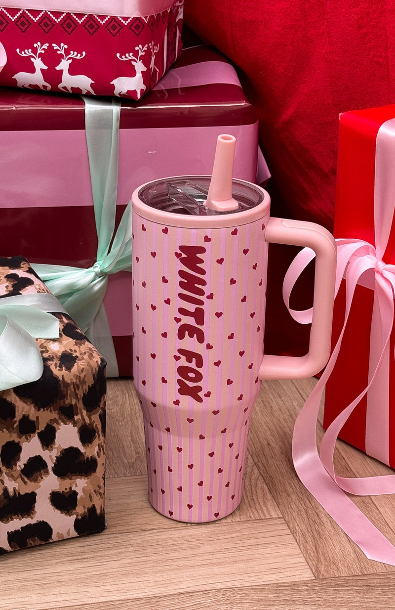 Colson Drink Bottle 1.2 Litre Pink Hearts