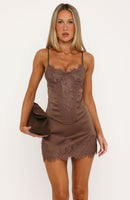 Love Note Mini Skirt Chocolate