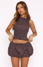 Runaway Heart Top Chocolate Polka Dot