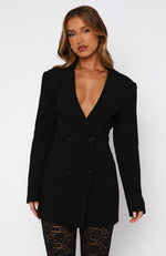 Hustle Hard Blazer Dress Black