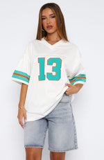 Friday Night Lights Oversized Jersey White/Teal