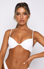 Costa Rica Bikini Top Ruched White