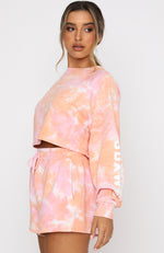 Cali Babe Cropped Sweater Pink Sunset