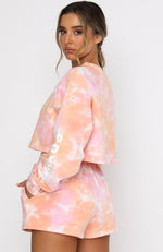 Cali Babe Cropped Sweater Pink Sunset