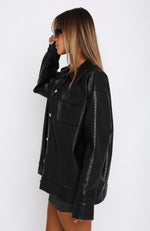 Cold Heart PU Jacket Black