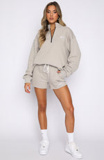 The Highest Demand Zip Front Sweater Taupe