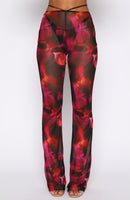 Rhythm Of The Night Pants Pink Flame Print