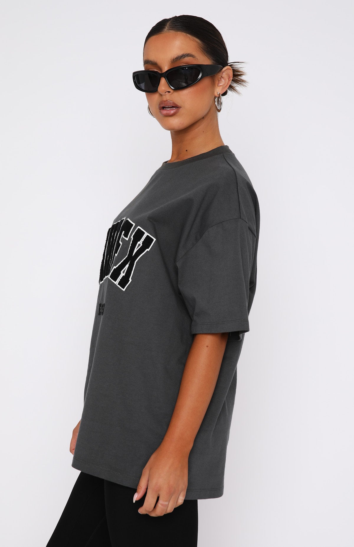 Give It Away Oversized Tee Charcoal | White Fox Boutique