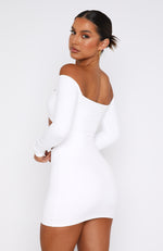 With You Long Sleeve Mini Dress White