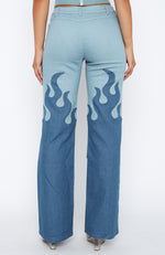 Don't Let Them Pants Denim Flame