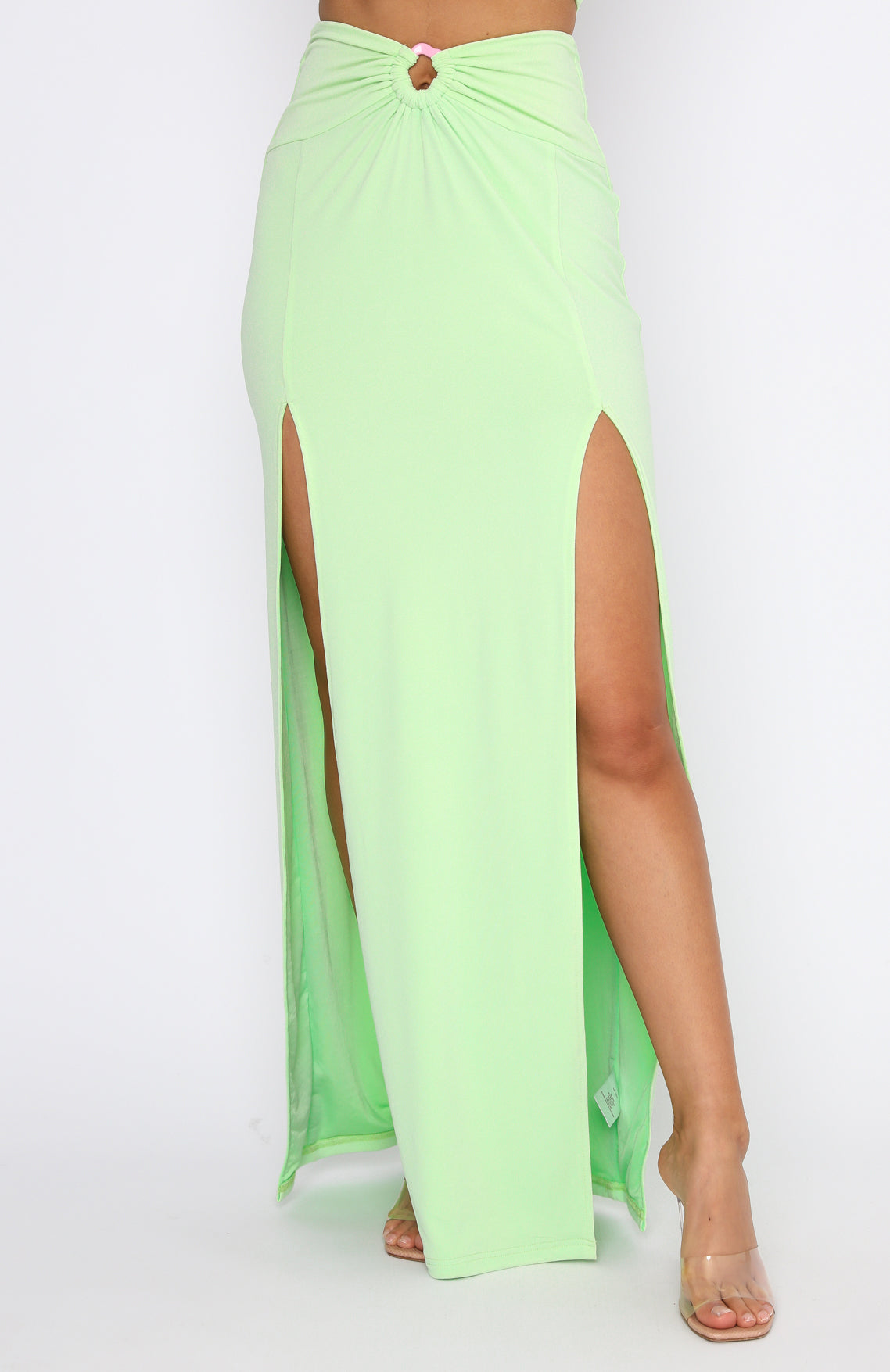 Read My Mind Maxi Skirt Lime White Fox Boutique