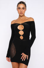 One Of A Kind Long Sleeve Mini Dress Black