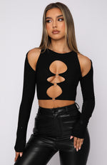 My Only Vice Long Sleeve Crop Black