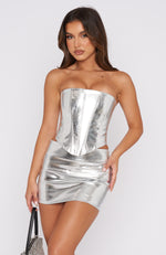 Night Fever Mini Skirt Silver