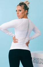 She's Seamless Long Sleeve Top White
